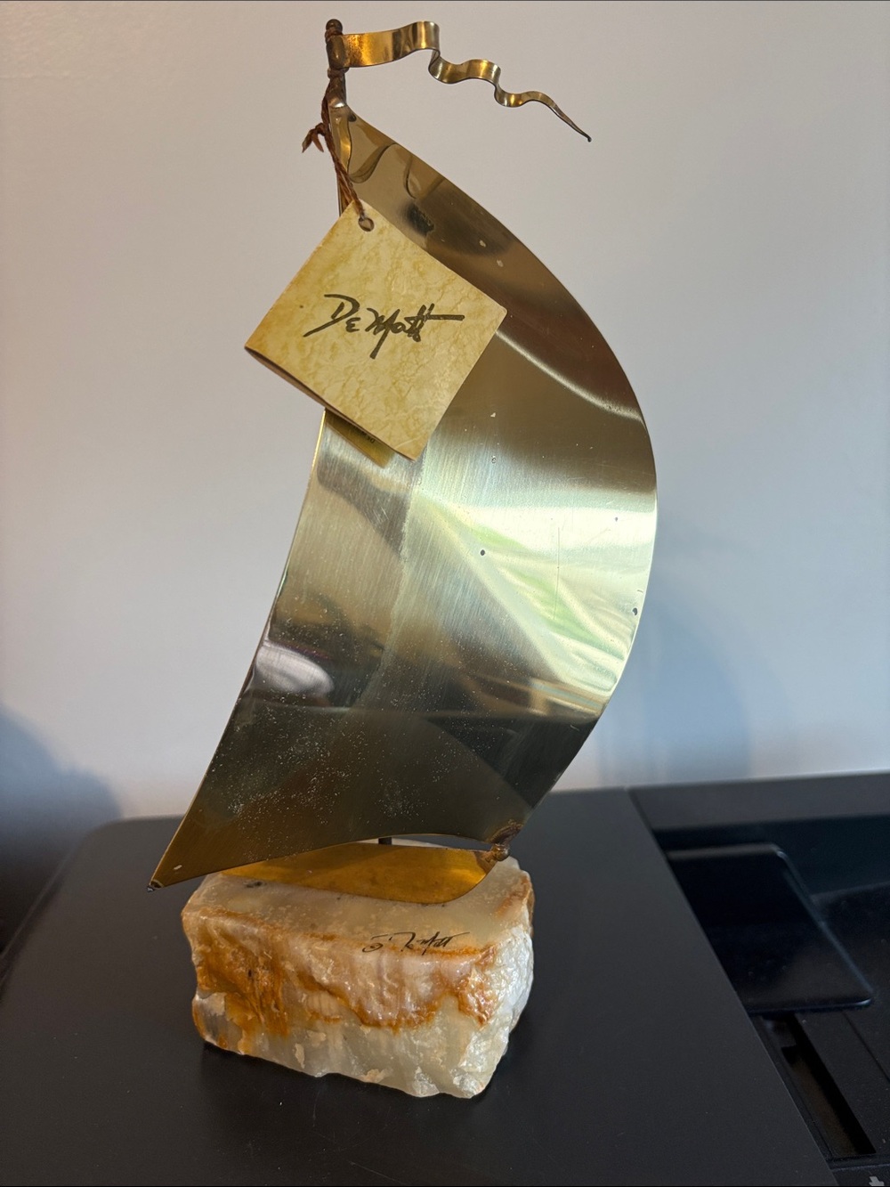Sailboat sculpture by John and Don Demott.